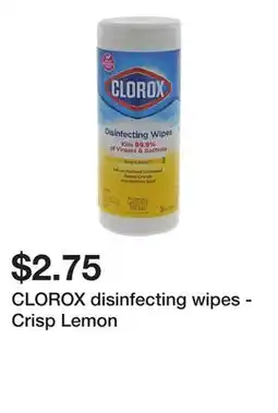 Dollarama CLOROX disinfecting wipes - Crisp Lemon offer