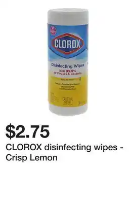 Dollarama CLOROX disinfecting wipes - Crisp Lemon offer