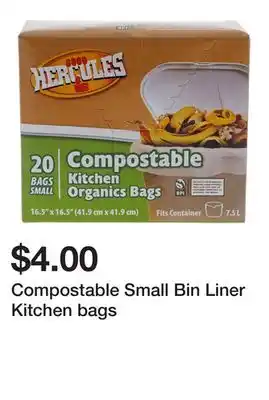 Dollarama Compostable Small Bin Liner Kitchen bags offer