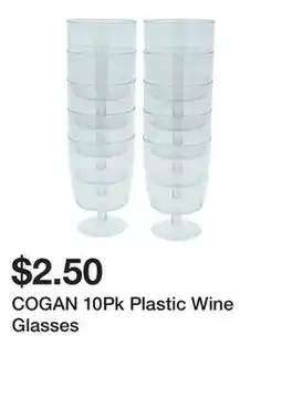 Dollarama COGAN 10Pk Plastic Wine Glasses offer