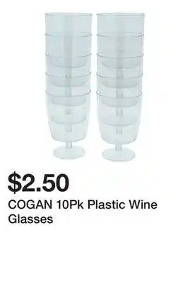 Dollarama COGAN 10Pk Plastic Wine Glasses offer