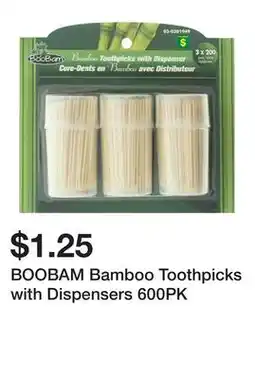 Dollarama BOOBAM Bamboo Toothpicks with Dispensers 600PK offer