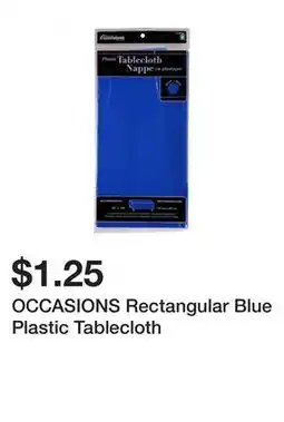 Dollarama OCCASIONS Rectangular Blue Plastic Tablecloth offer