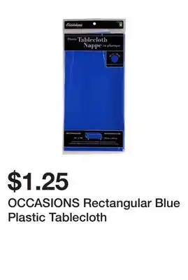 Dollarama OCCASIONS Rectangular Blue Plastic Tablecloth offer