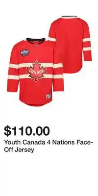 Sport Chek Youth Canada 4 Nations Face-Off Jersey offer