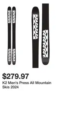 Sport Chek K2 Men's Press All Mountain Skis 2024 offer