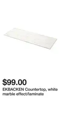 IKEA EKBACKEN Countertop, white marble effect/laminate offer