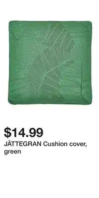 IKEA JÄTTEGRAN Cushion cover, green offer