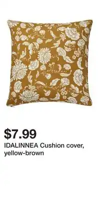 IKEA IDALINNEA Cushion cover, yellow-brown offer