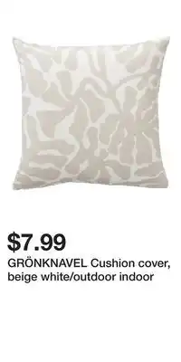 IKEA GRÖNKNAVEL Cushion cover, beige white/outdoor indoor offer