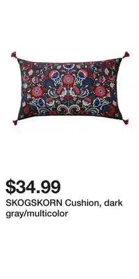 IKEA SKOGSKORN Cushion, dark gray/multicolor offer