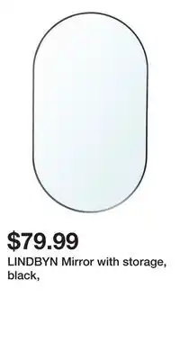 IKEA LINDBYN Mirror with storage, black offer