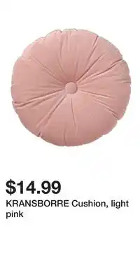 IKEA KRANSBORRE Cushion, light pink offer