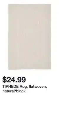 IKEA TIPHEDE Rug, flatwoven, natural/black offer