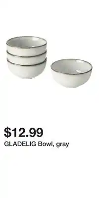 IKEA GLADELIG Bowl, gray offer