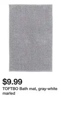 IKEA TOFTBO Bath mat, gray-white marled offer