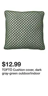 IKEA TOFTÖ Cushion cover, dark gray-green outdoor/indoor offer