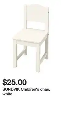 IKEA SUNDVIK Children's chair, white offer