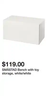 IKEA SMÅSTAD Bench with toy storage, white/white offer