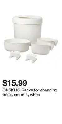 IKEA ÖNSKLIG Racks for changing table, set of 4, white offer