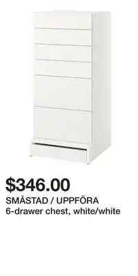 IKEA SMÅSTAD / UPPFÖRA 6-drawer chest, white/white offer