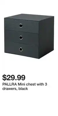 IKEA PALLRA Mini chest with 3 drawers, black offer