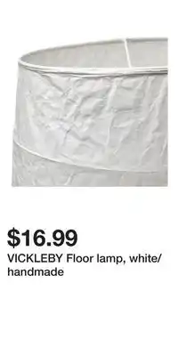 IKEA VICKLEBY Floor lamp, white/handmade offer