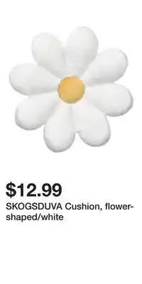 IKEA SKOGSDUVA Cushion, flower-shaped/white offer