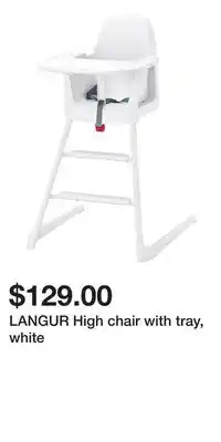 IKEA LANGUR High chair with tray, white offer