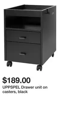 IKEA UPPSPEL Drawer unit on casters, black offer