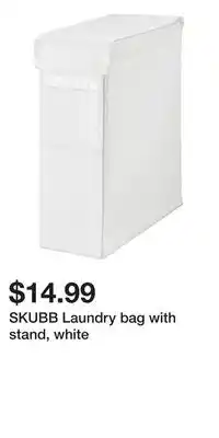 IKEA SKUBB Laundry bag with stand, white offer