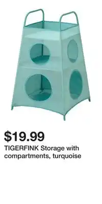 IKEA TIGERFINK Storage with compartments, turquoise offer