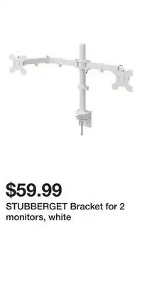 IKEA STUBBERGET Bracket for 2 monitors, white offer