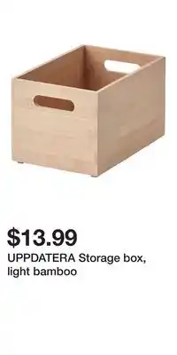 IKEA UPPDATERA Storage box, light bamboo offer