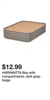 IKEA HARVMATTA Box with compartments, dark gray-beige offer