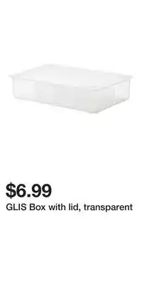 IKEA GLIS Box with lid, transparent offer