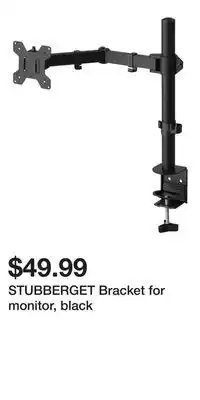 IKEA STUBBERGET Bracket for monitor, black offer