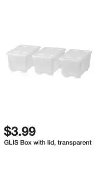 IKEA GLIS Box with lid, transparent offer