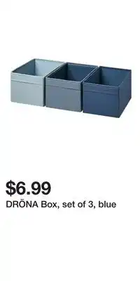 IKEA DRÖNA Box, set of 3, blue offer