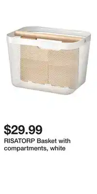 IKEA RISATORP Basket with compartments, white offer