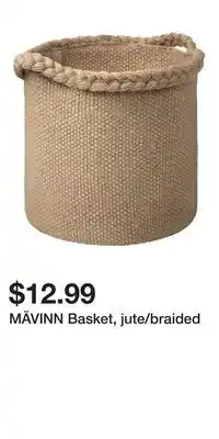 IKEA MÄVINN Basket, jute/braided offer