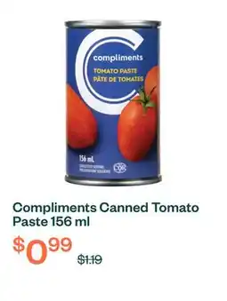 Voilà Compliments Canned Tomato Paste 156 ml offer