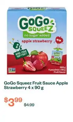 Voilà GoGo Squeez Fruit Sauce Apple Strawberry 4 x 90 g offer