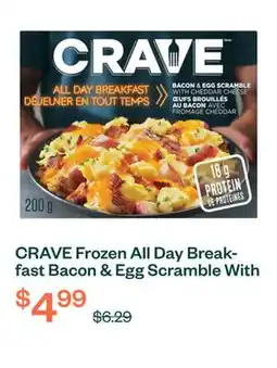 Voilà CRAVE Frozen All Day Breakfast Bacon & Egg Scramble With Cheddar Cheese 200 g offer