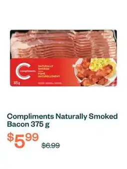 Voilà Compliments Naturally Smoked Bacon 375 g offer