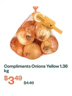 Voilà Compliments Onions Yellow 1.36 kg offer