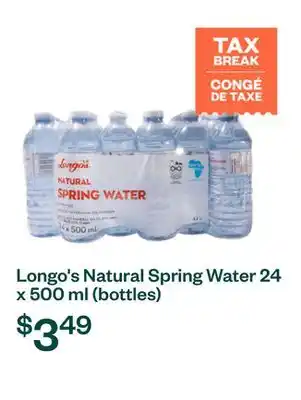 Voilà Longo's Natural Spring Water 24 x 500 ml (bottles) offer