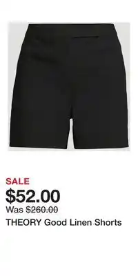 Holt Renfrew THEORY Good Linen Shorts offer