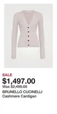 Holt Renfrew BRUNELLO CUCINELLI Cashmere Cardigan offer