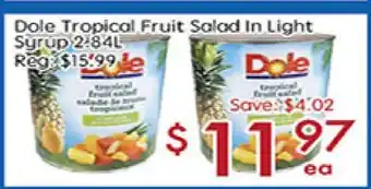 Sunny Food Mart Dole Tropical Fruit Salad In Light Syrup offer